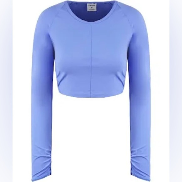 Gymshark x Whitney Simmons Long Sleeve Crop Top Intense Beautiful Blue Medium - Picture 9 of 14